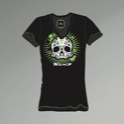 New Official Tech 3 Yamaha Womans Skull Team T Shirt