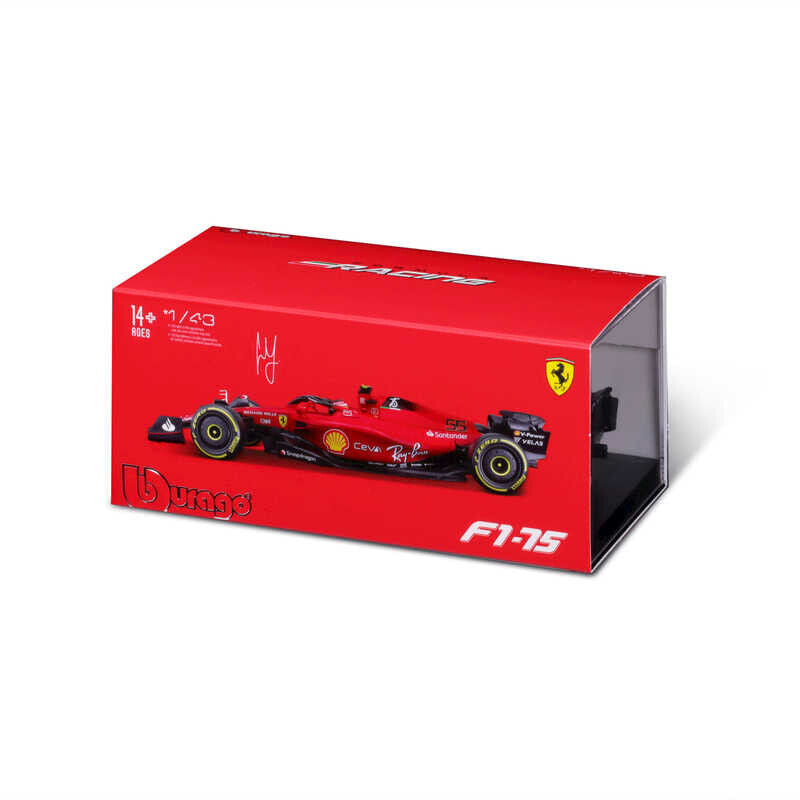 Ferrari F1-75 Carlos Sainz With Helmet 1:43 Bburago Model - B18-36831S