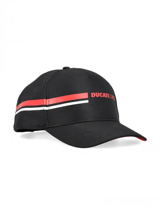 Official Ducati Corse Stripes Black Baseball Cap - 23 46004