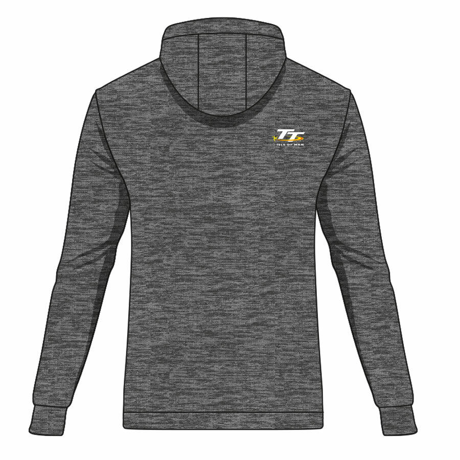 Isle Of Man TT Races Official 1/4 Zip Charcoal Hoodie - 20Ahsw
