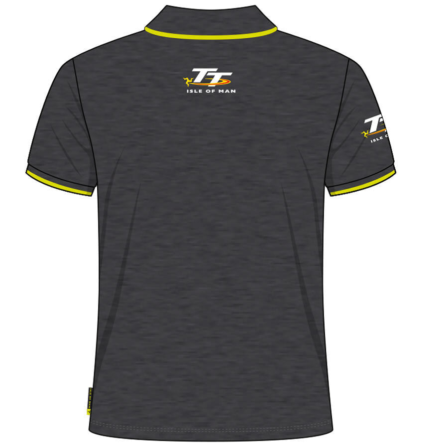 Official Isle Of Man TT Races Charcoal Grey Polo Shirt - 19Ap4