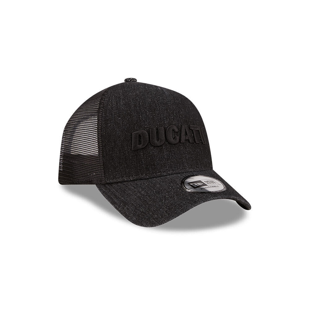 Official Ducati Corse Tonal Denim Black 9Forty A-Frame Trucker Cap - 60284557