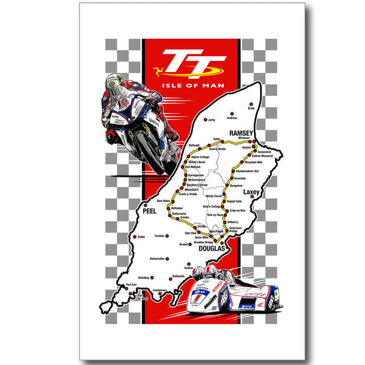 Official Isle Of Man TT Tea Towel - 19Tw