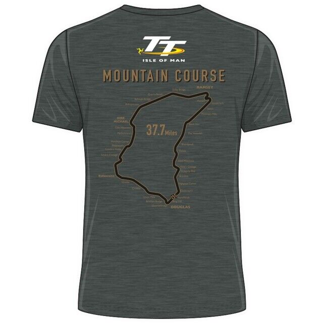 Official Isle Of Man TT Races Dark Heather Retro T'Shirt - 19Ats5