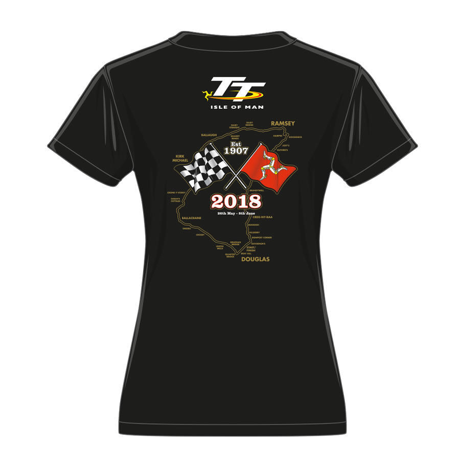 2018 Official Isle Of Man TT Gold Bikes Woman's T'Shirt - 18Lts2