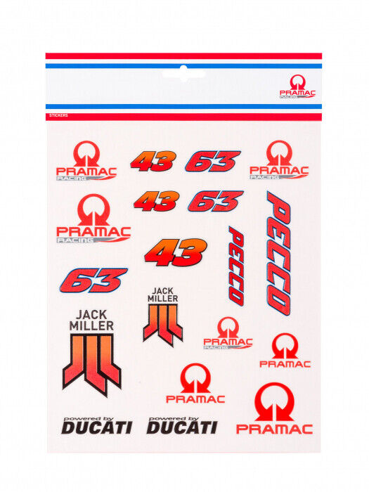 Official Pramac Ducati Team Large Sticker Set - 19 56101. Special Offer