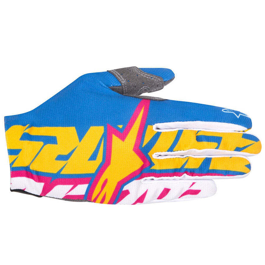 Alpinestars Rover Gloves Blue Yellow Pink & White- 1564517