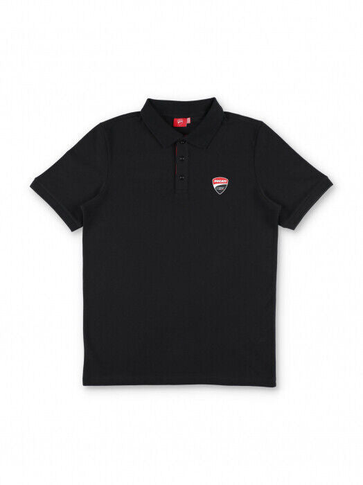 Official Ducati Corse Black Banded Polo Shirt - 22 16001