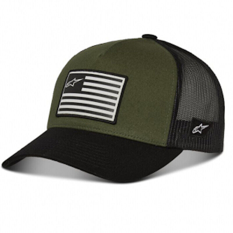 Alpinestar Flag Black/Green Baseball Cap -1210 81013