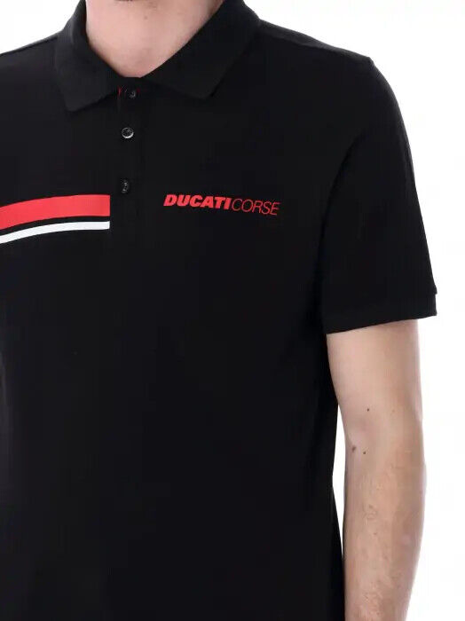 Official Ducati Corse Racing Black Polo Shirt - 23 16001