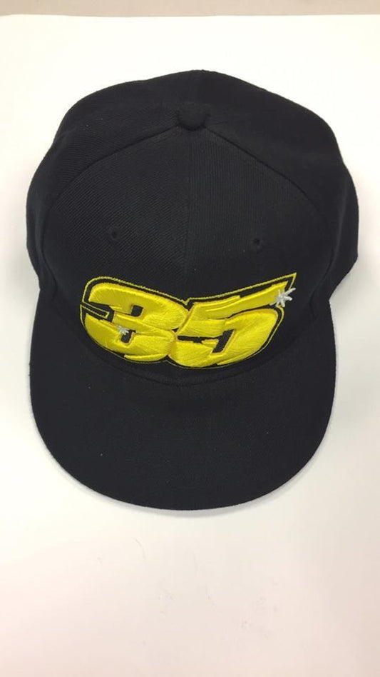 Official Cal Crutchlow 35 Flat Peak Ajustable Black Cap - 696 04