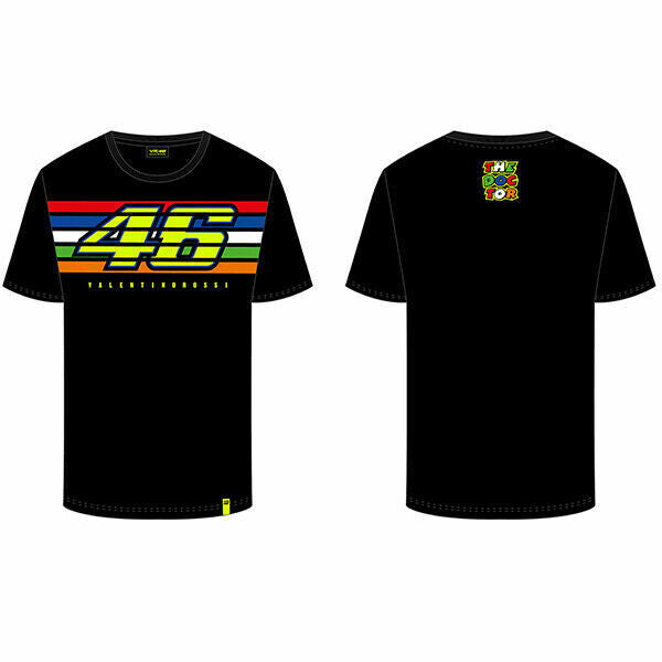New Official Valentino Rossi VR46 The Doctor Stripesblack T Shirt - Vrmts 350304