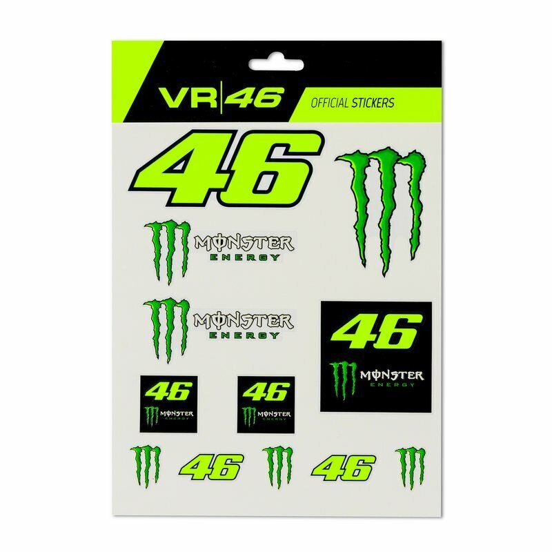 VR46 Official Valentino Rossi Monster Energy Sticker Set - Moust398603