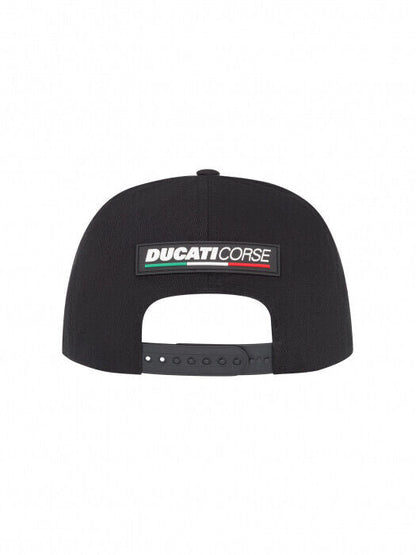 Official Ducati Corse Black Flat Peak Cap - 19 46004