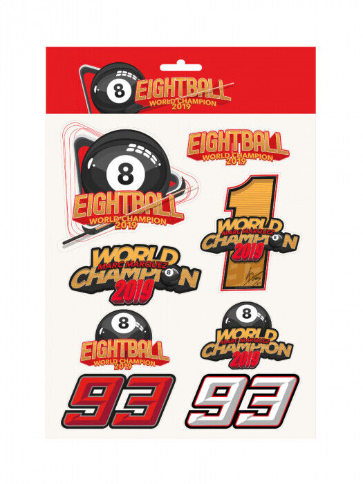 Marc Marquez MotoGP World Champion 8 Ball Limited Edition Sticker Set - 19 53031