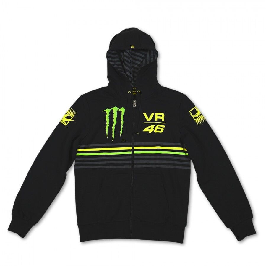 Official Valentino Rossi VR46 Monster Stripes Hoodie Fleece - Momfl 115504