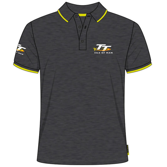 Official Isle Of Man TT Races Charcoal Grey Polo Shirt - 19Ap4