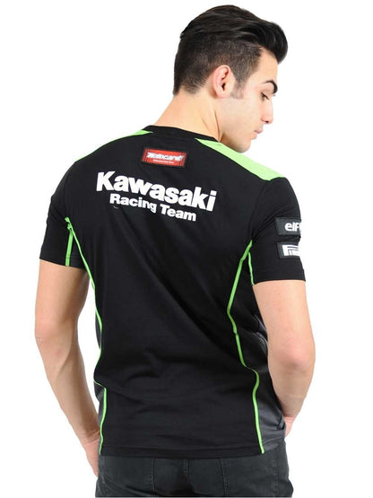 Official Kawasaki Motocard Team Race Wear Black/Green T Shirt - 16 31501