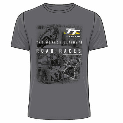 Official Isle Of Man TT Ultimate Races Grey T'Shirt - 20Ats9C