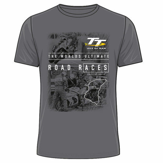 Official Isle Of Man TT Ultimate Races Grey T'Shirt - 20Ats9C