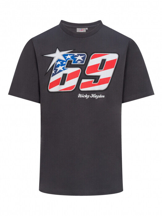Official Nicky Hayden 69 Dark Grey T-Shirt - 19 34002