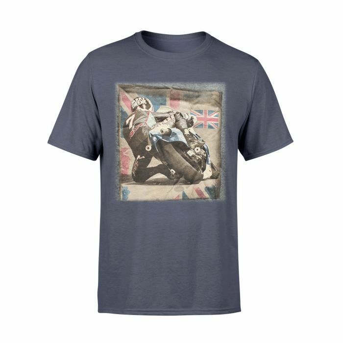 Barry Sheene Great Brit Back Shot T Shirt - 16_Bs_Back Shot