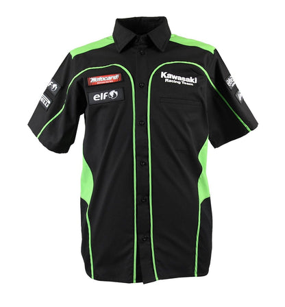 New Official Kawasaki Motocard Team Race Wear Black/Green Shirt 15 91505