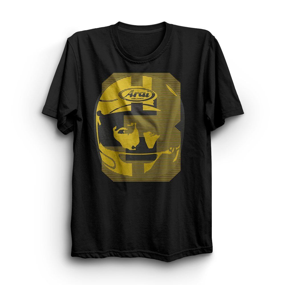 New Official Joey Dunlop Yellow Helmet T'Shirt - 431