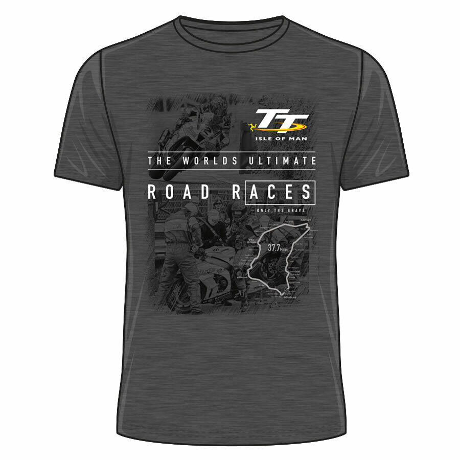 Official Isle Of Man TT Ultimate Races Dark Heather T'shirt - 20Ats9Dh