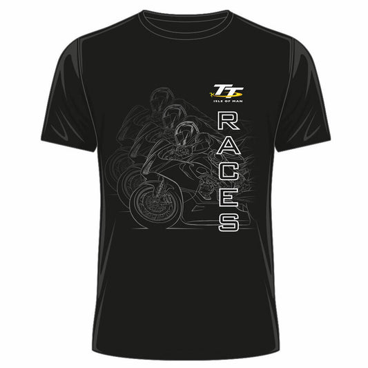 Official Isle Of Man TT Races Black T'Shirt - 20Ats25B