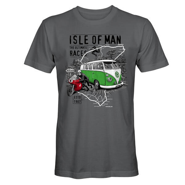 Official Isle Of Man TT Races Vw Grey T'Shirt - 20Iom17