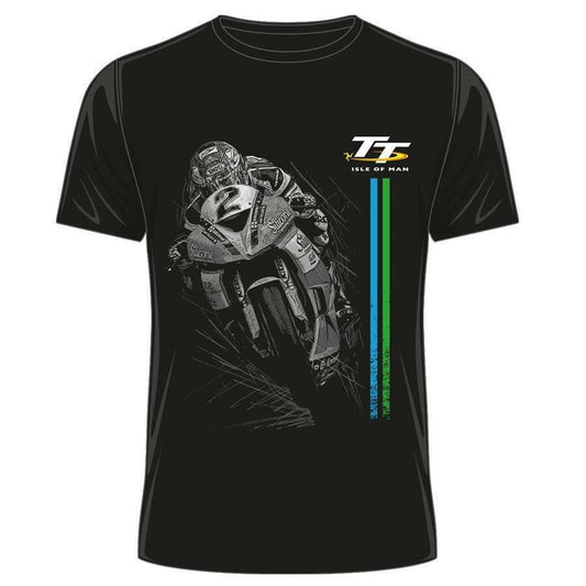 Official Isle Of Man TT Races Action Black T'Shirt - 20Ats7B