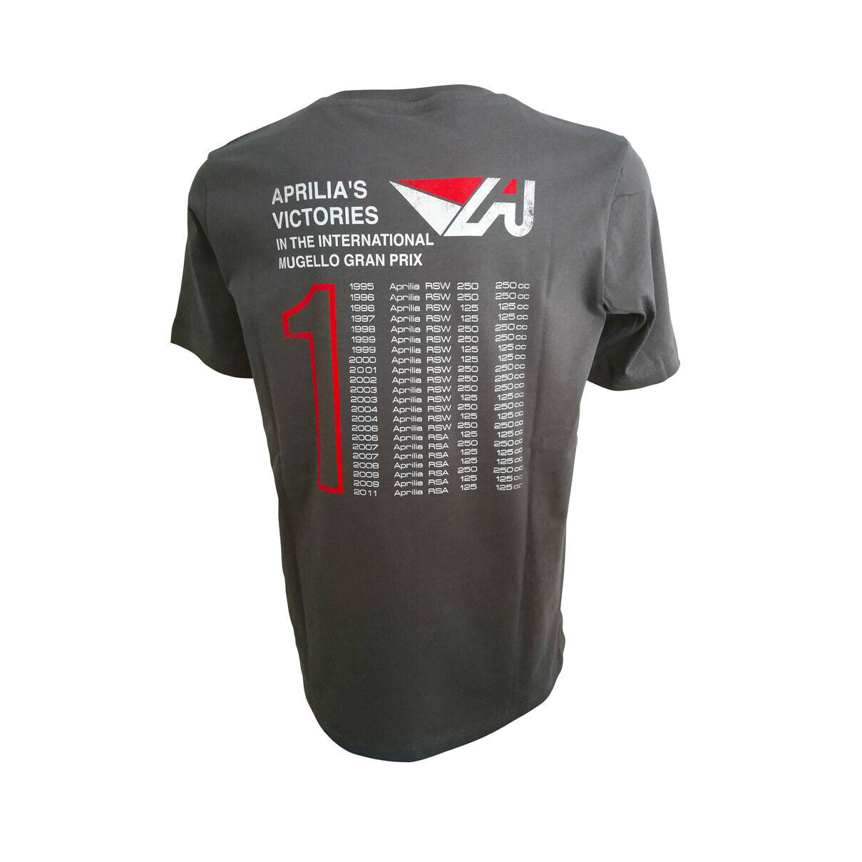Official Aprilia Mugello Victories Grey T Shirt - A1Tsmc18Vin1Gr