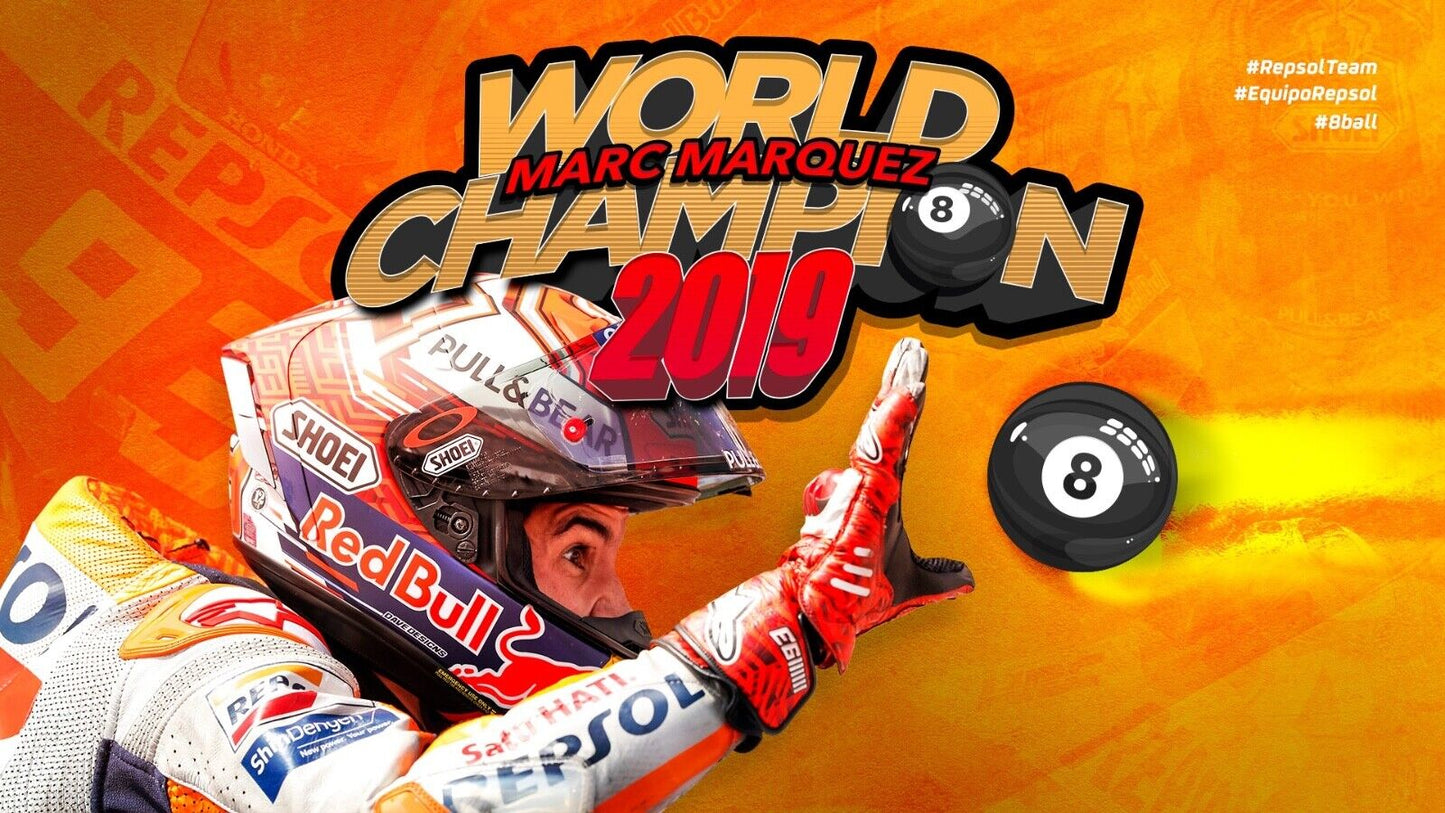 Marc Marquez 2019 MotoGP World Champion 8 Ball Limited Edition T'Shirt -19 33044