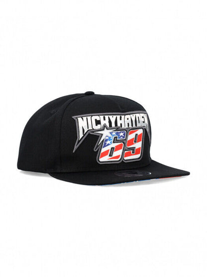 New Official Nicky Hayden 69 Black Flat Peak Cap - 22 44002