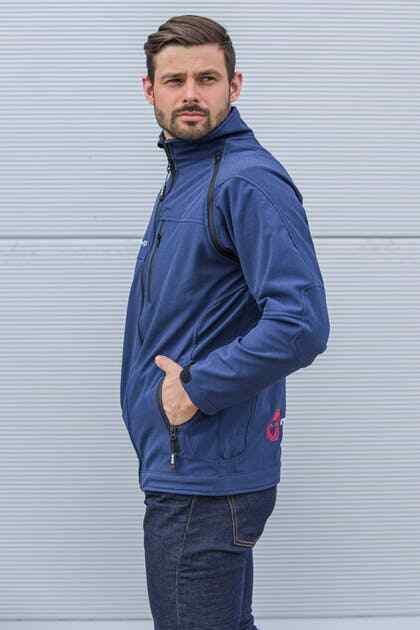 24MX Team Softshell Jacket With Detachable Sleeves Blue -