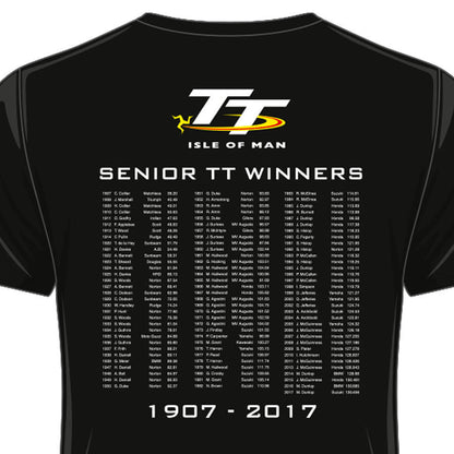 Official Isle Of Man TT Races Senior Race Black T'shirt - 18Ats6B