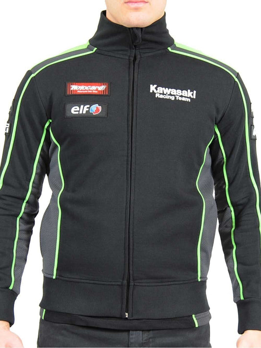 Official Kawasaki Motocard Team Black/Green Zip Up Sweatshi -16 21502