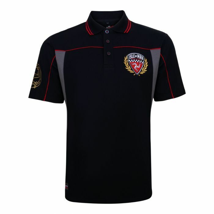 Official Isle Of Man Road Races Black Polo Shirt - 20Iom-Ap_Black