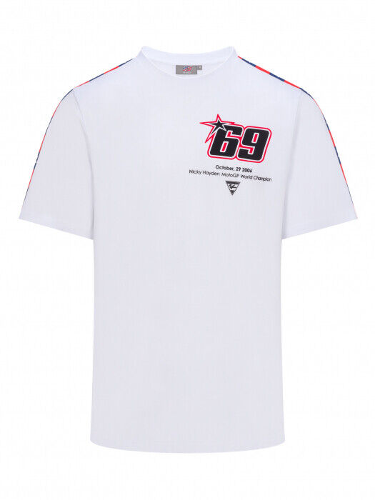 Official Nicky Hayden 69 Motors Of America White T-Shirt - 19 34001