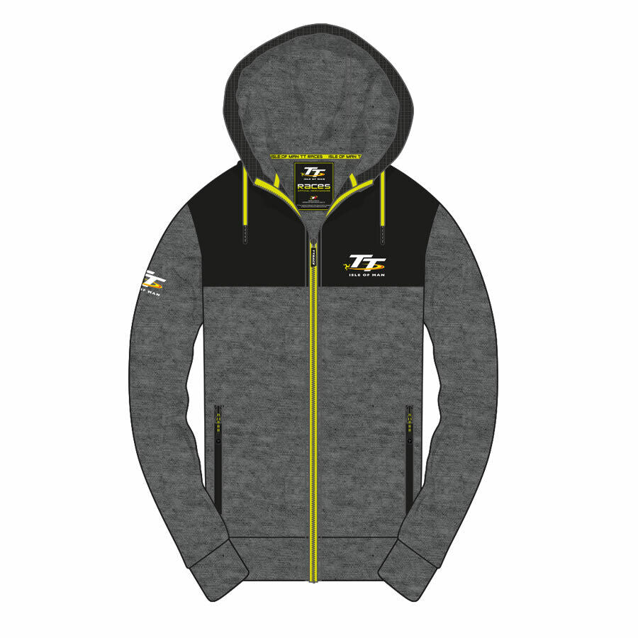 Isle Of Man TT Races Official Grey & Black Hoodie - 20Ah8