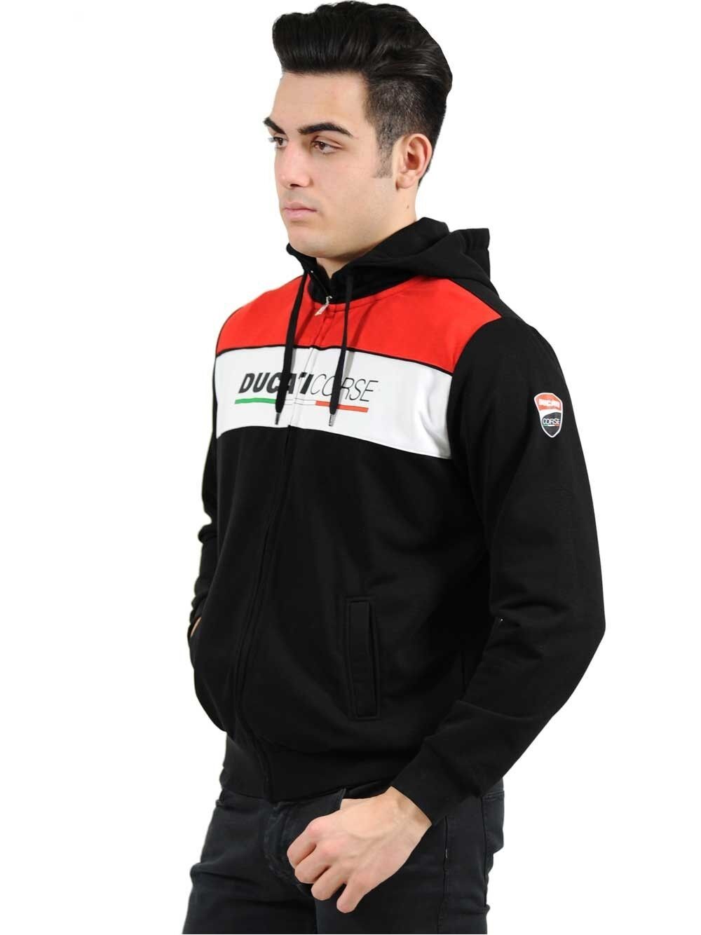 Official Ducati Corse Black Zip Up Hoodie - 16 26005