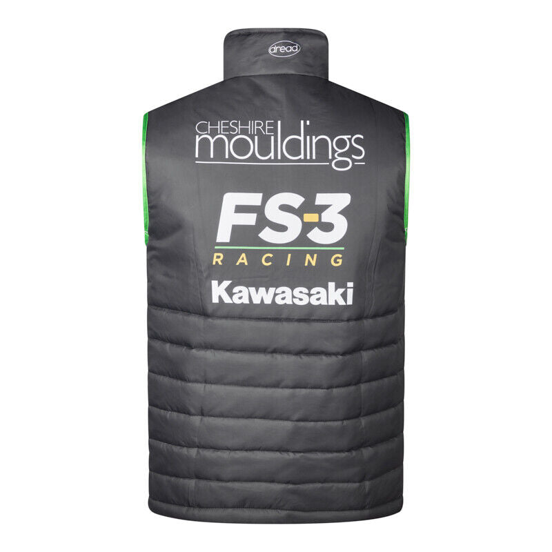 Official Kawasaki Fs3 Team Race Wear Body Warmer / Gilet - Z22Bsfsktg