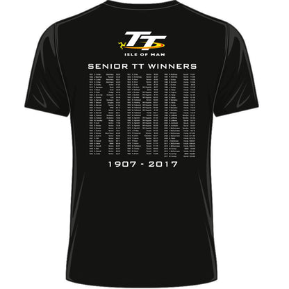 Official Isle Of Man TT Races Senior Race Black T'shirt - 18Ats6B