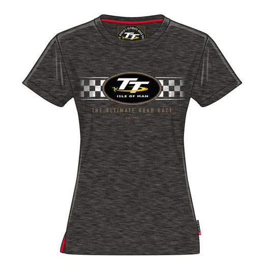 Official Isle Of Man TT Retro Woman's Black T'Shirt - 19Lts3