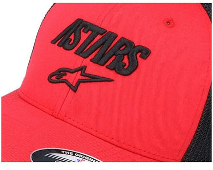 Alpinestar Angle Stretch Mesh Red/Black Flexfit Baseball Cap - 1230 81011