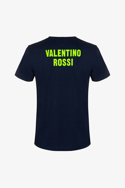 Official Valentino Rossi VR46 Sun & Moon Dark Blue T-Shirt - Vrmts 391402