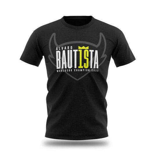 Official Alvaro Bautista 19 Black T'shirt - Sbk23Rimte001Bks