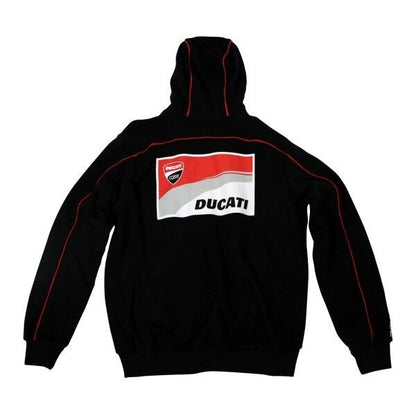 New Official Ducati Corse Black Zip Up Hoodie - 13 26006