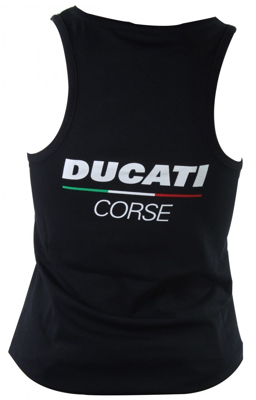 New Official Ducati Corse Womans Black Tank Top - 13 36008